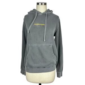 AKASHI-KAMA Gray Oversized Embroidered Logo Hooded Sweatshirt Men's Size XS
